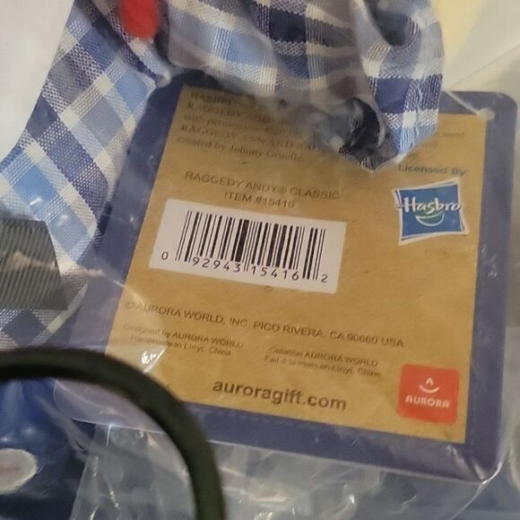 Raggedy Andy Classic Doll 16" Handmade By Aurora Plush NEW WITH TAGS - Picture 4 of 5